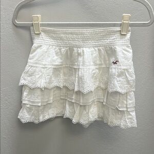 Hollister White Lace Mini Skirt